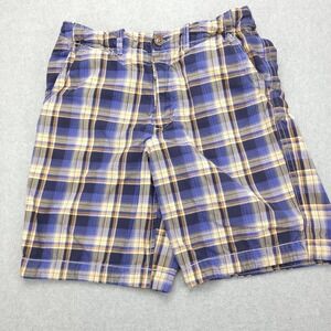 Abercrombie And Fitch Y2k‎ Board Shorts Men's Size 32 Blue Tan Plaid Button Fly
